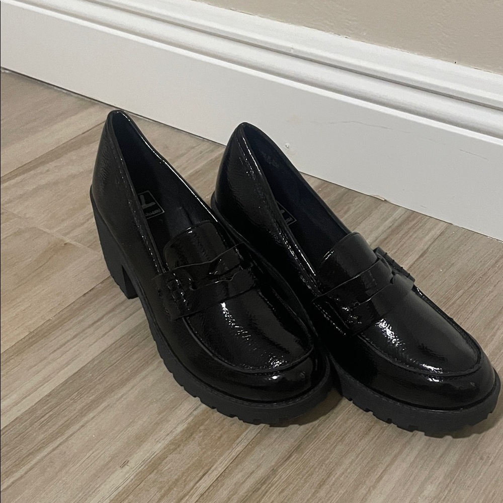 Dirty Laundry Glossy Black Platform Loafers